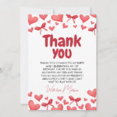 Sweetheart First Birthday Thank You Card Kaart (Voorkant)