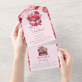Sweetheart Floral Arch Baby shower Boeken voor Bab All In One Uitnodiging