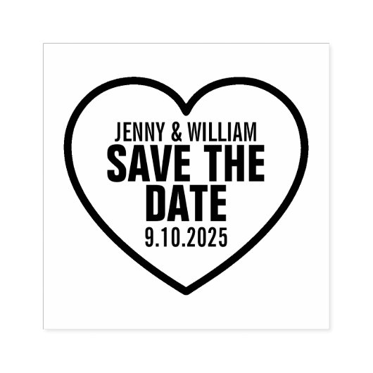 Sweetheart Gepersonaliseerd Bewaar de Datum Rubberstempel (Afrduk)