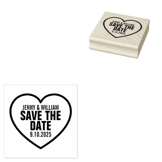 Sweetheart Gepersonaliseerd Bewaar de Datum Rubberstempel (Gestempeld)