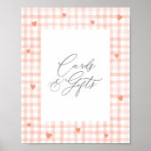 Sweetheart Gingham Baby shower Kaarten en geschenk Poster (Voorkant)