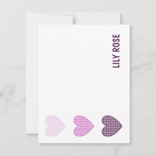 Sweetheart Gingham: Op maat gemaakt babymeisje bri Bedankkaart