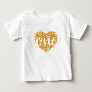 Sweetheart Gold Glitter Hart Eerste Verjaardag Shi
