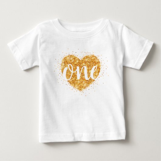 Sweetheart Gold Glitter Hart Eerste Verjaardag Shi (Voorkant)