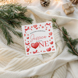 Sweetheart Heart One Birthday Napkin Servet