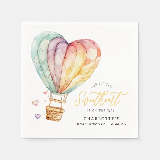 Sweetheart Hete Luchtballon Baby shower Servetten (Voorkant)