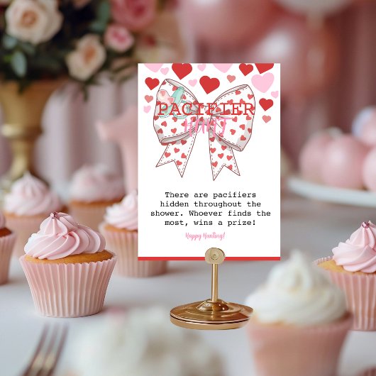 Sweetheart Pacifier Hunt Baby shower spel Kaart