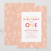 Sweetheart Pin Hearts Valentijnsdag 1e Verjaardag Kaart (Voorkant / Achterkant)