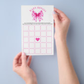 Sweetheart pink bow baby shower Bingo game Flyer (Hand)