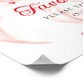 Sweetheart Pink Bow Favors Baby Shower Table Sign Poster (Hoek)