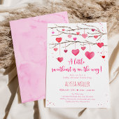 Sweetheart Pink Red Hearts Baby shower Kaart