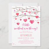 Sweetheart Pink Red Hearts Baby shower Kaart (Voorkant)