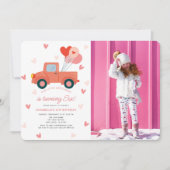 Sweetheart Pink Truck Photo Girl Birthday Kaart (Voorkant)