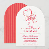 Sweetheart pinstripes lollypop Baby Shower Kaart (Voorkant / Achterkant)