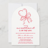 Sweetheart pinstripes lollypop Baby Shower Kaart (Voorkant)