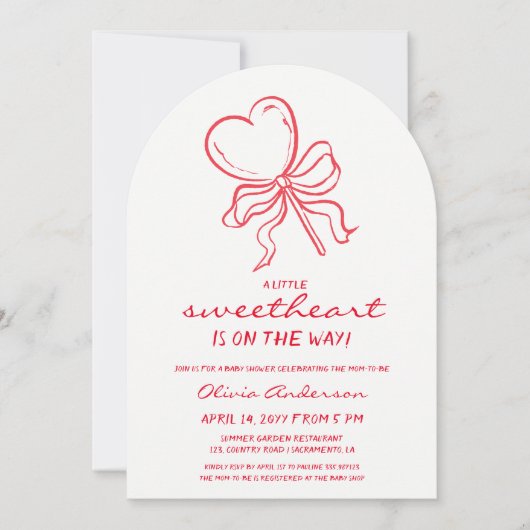 Sweetheart pinstripes lollypop Baby Shower Kaart (Voorkant)