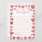 Sweetheart Printable Letter Template for Kids Kaart (Voorkant)