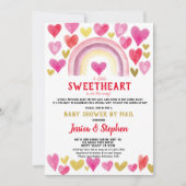 Sweetheart Rainbow Baby shower per post Waterverf Kaart (Voorkant)