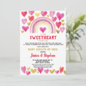 Sweetheart Rainbow Baby shower per post Waterverf Kaart (Staand voorkant)