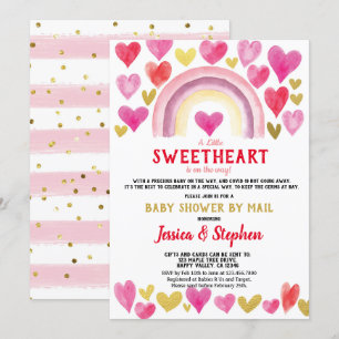 Sweetheart Rainbow Baby shower per post Waterverf Kaart