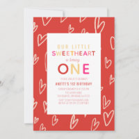 Sweetheart Red Hearts Valentijnsdag 1e Verjaardag