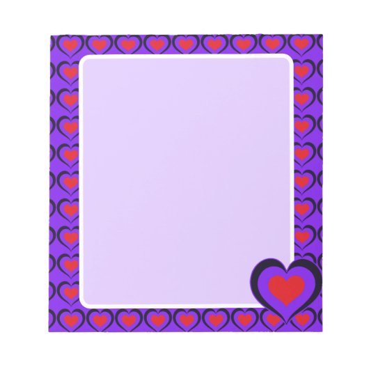Sweetheart Red & Purple Hearts  Notitieblok (Voorkant)