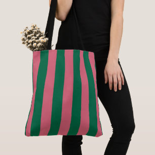 Sweetheart Roze Inmaakgroen Streep Tote Bag