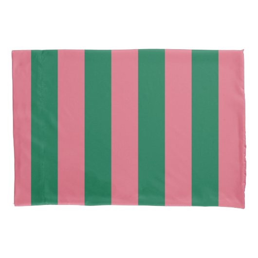 Sweetheart Roze Inmaakgroene Streep Kussensloop (Voorkant-Links)