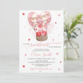 Sweetheart Roze Valentijn Baby shower Kaart (Staand voorkant)