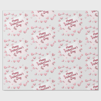 Sweetheart Scatter: Coral and Pastel Pink Hearts Cadeaupapier
