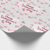Sweetheart Scatter: Coral and Pastel Pink Hearts Cadeaupapier (Hoek)