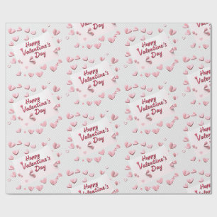 Sweetheart Scatter: Koraal en Pastelroze Harten Cadeaupapier