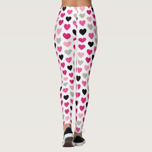 Sweetheart Scribbles: Pink and Black Heart Legging (Achterkant)