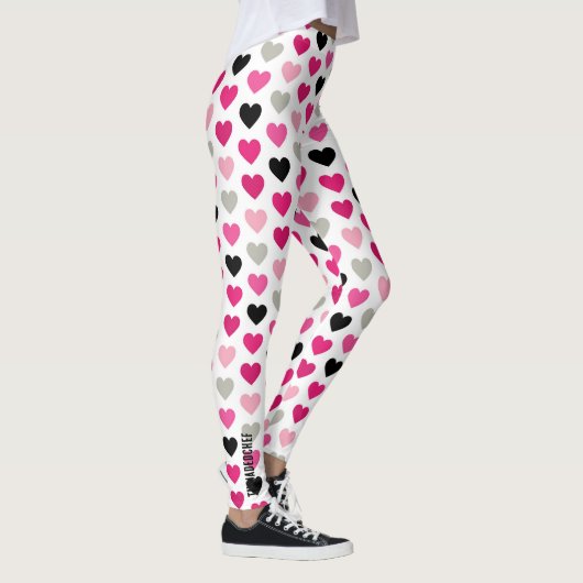 Sweetheart Scribbles: Pink and Black Heart Legging (Rechts)