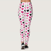Sweetheart Scribbles: Roze en Zwarte Hartlegging Leggings (Achterkant)
