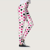 Sweetheart Scribbles: Roze en Zwarte Hartlegging Leggings (Rechts)