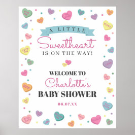 Sweetheart Snoep Baby shower Welkomstbord Poster