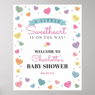 Sweetheart Snoep Baby shower Welkomstbord Poster