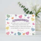 Sweetheart Snoep Boeken voor Baby Invitation Inser Informatiekaartje (Staand voorkant)