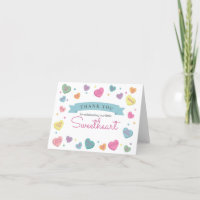 Sweetheart Snoep Dank u kaart Verjaardag of Baby
