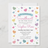 Sweetheart Snoep februari baby shower voor Meisje Kaart (Voorkant)