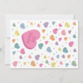 Sweetheart Snoep februari baby shower voor Meisje Kaart (Achterkant)