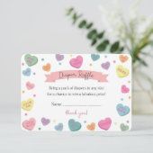 Sweetheart Snoep Luier Raffle Invitation Insert Informatiekaartje (Staand voorkant)