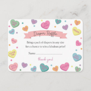 Sweetheart Snoep Luier Raffle Invitation Insert Informatiekaartje
