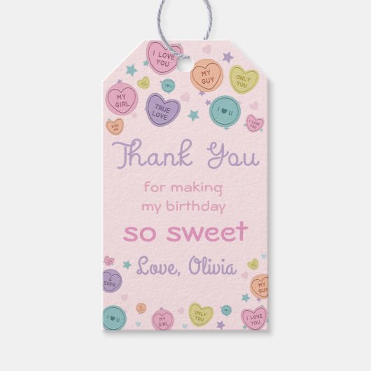 Sweetheart Snoep Valentijn Verjaardag Gift Label Cadeaulabel (Voorkant)