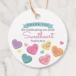 Sweetheart Snoep Verjaardag of Baby shower Favor T Bedankjes Labels
