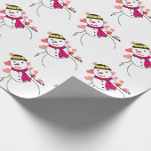 Sweetheart Snowman Love Christmas Cadeaupapier (Hoek)