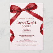 Sweetheart Soiree Elegant Bow Valentines Day Party Kaart (Voorkant)