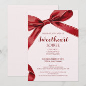 Sweetheart Soiree Elegant Bow Valentines Day Party Kaart (Voorkant / Achterkant)