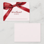 Sweetheart Soiree Elegant Bow Valentines Day Party Plaatskaartje (Voorkant / Achterkant)